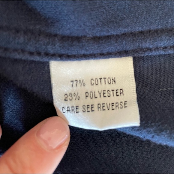 ST.JOHN SPORT by Marie Gray Cotton Blend Velvet Jacket Gold-Buttons Blue Sz.M - Picture 9 of 11